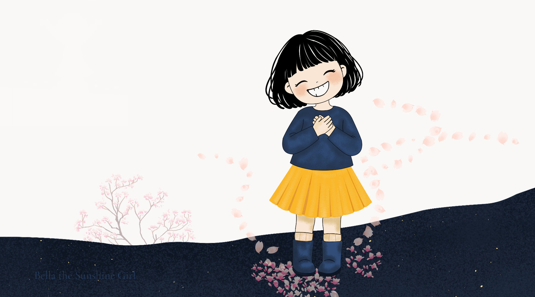 Bella the Sunshine Girl Enters Illustration