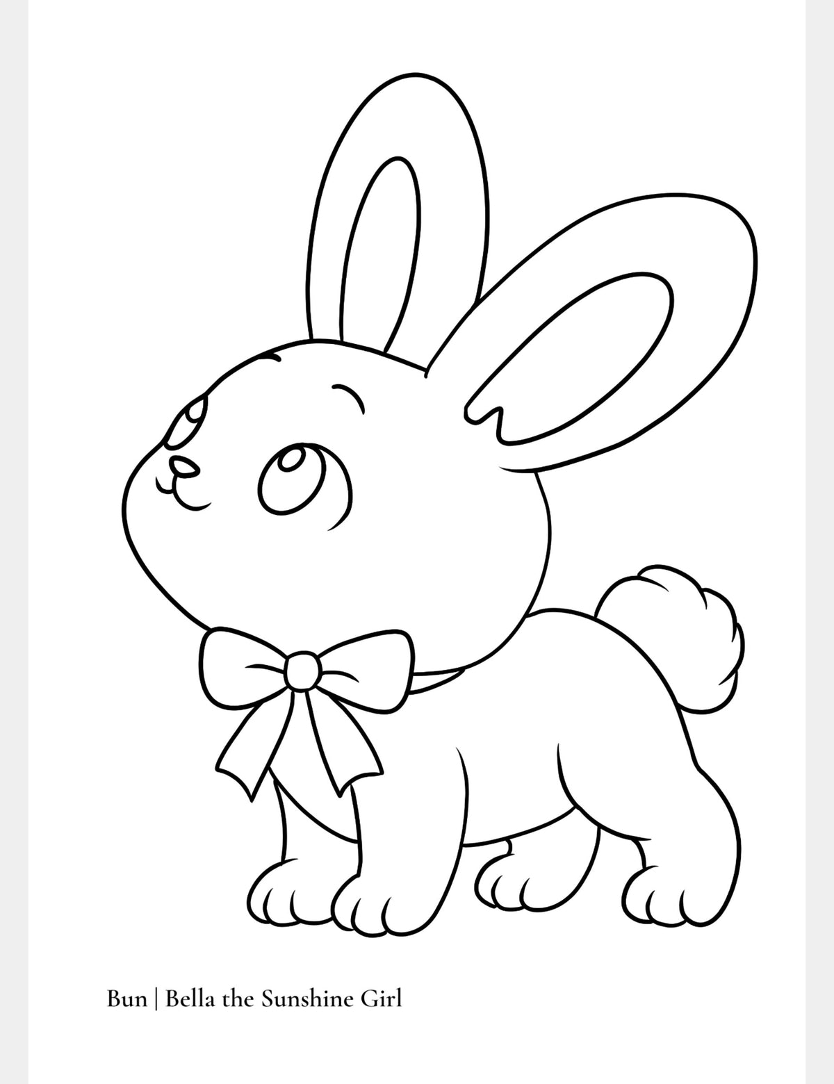 Free Bun Bunny Coloring Page | Bella the Sunshine Girl