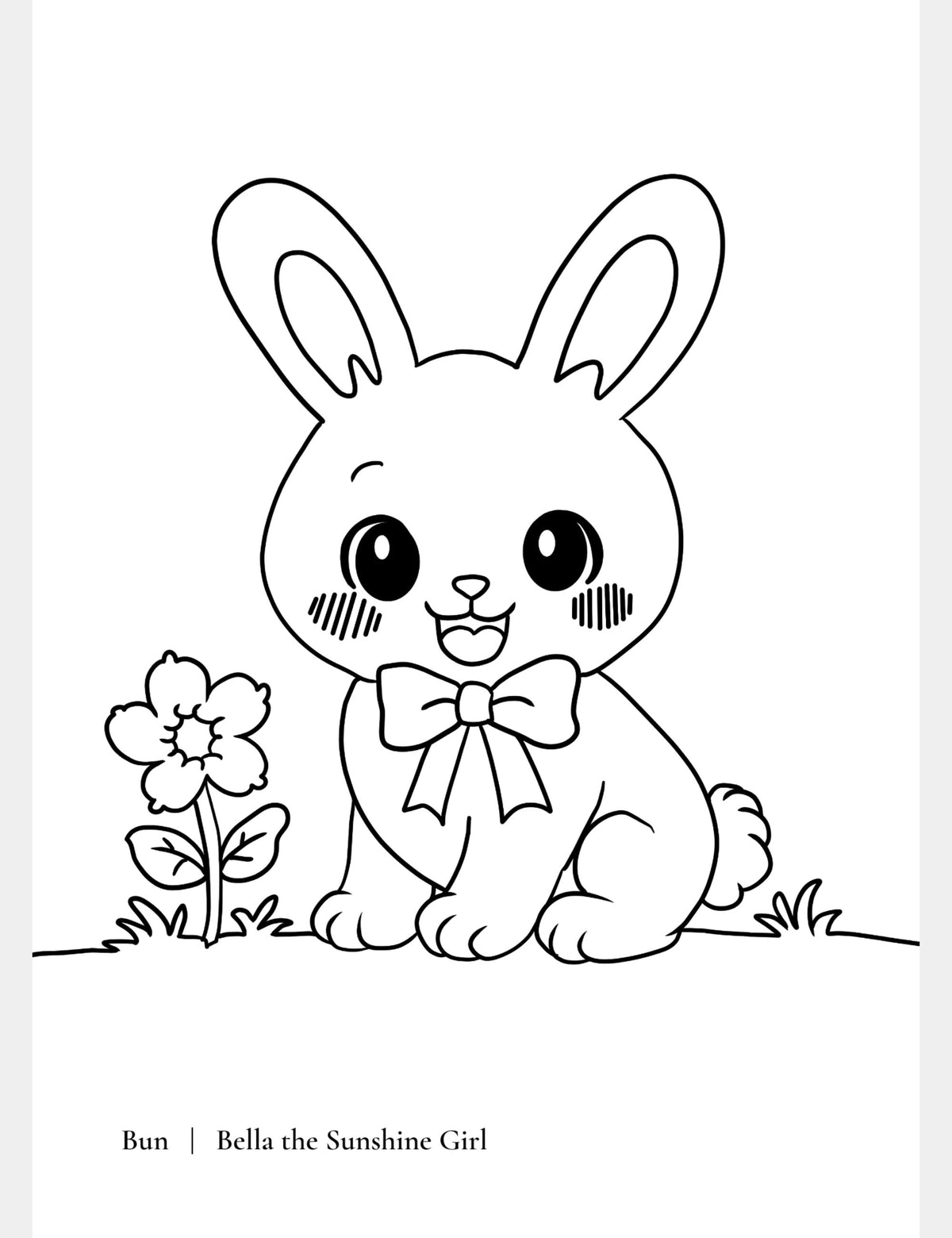 Bun the Bunny Free Coloring Page | Bella the Sunshine Girl