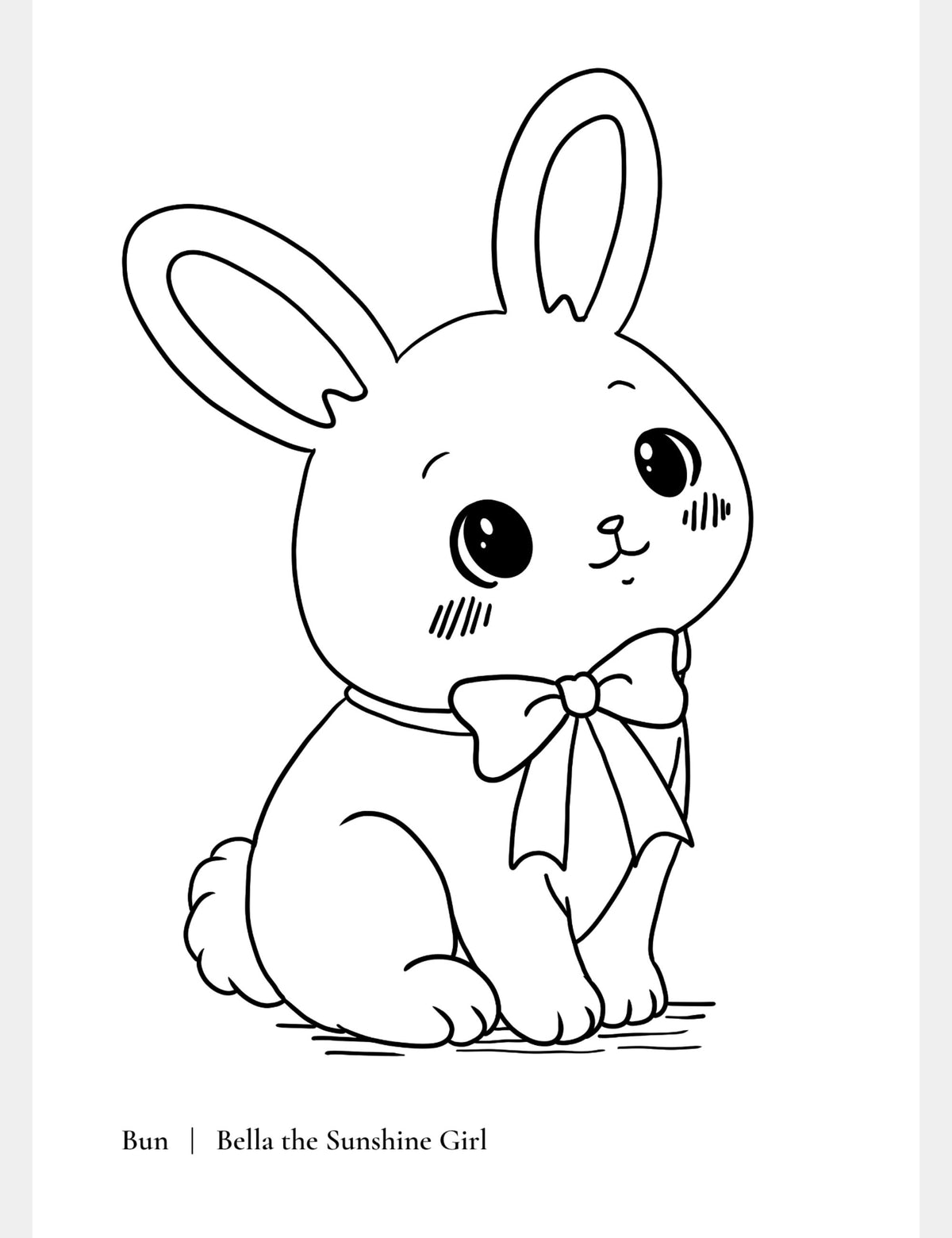 Bun the Bunny Free Coloring Page | Bella the Sunshine Girl